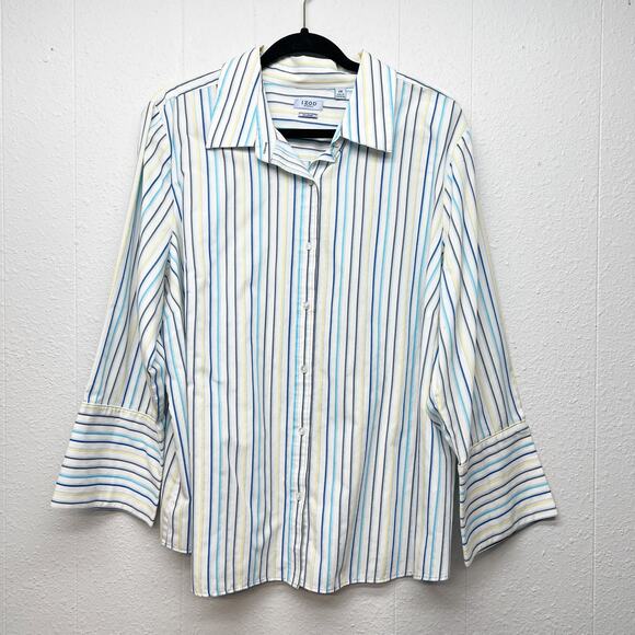 Izod Shirt Womens 2X Non Iron Career Office Workwear Business Casual Breathable - Picture 1 of 11